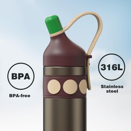 Sidagar 24 oz Sports Tumbler, Stainless Steel Vacuum Water Bottle Insulated Iced Coffee Cup Double Wall Travel Flask (Coffee Brown)