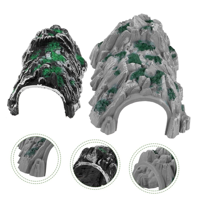 jojofuny 2Pcs Train Tunnel Model Realistic Cave Accessory for Railway