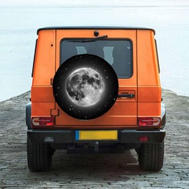 Full Moon and Stars Spare Tire Cover 15 inch Wheel The Universe in The Dark Night Protectors Weatherproof Universal for Trailer Tire Cover Rv SUV Truck Camper Travel Trailer