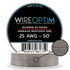 WIREOPTIM - 25 AWG - Nichrome 80 Resistance Wire - 50 Feet