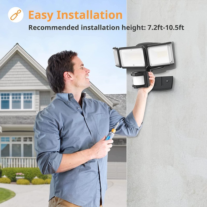 LEPOWER Battery Powered LED Flood Light Outdoor,1500LM Motion Sensor Security