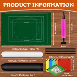 ZZXLOPEZ Puzzle Mat, Puzzle Mat 1000 1500 2000 3000 Pieces Puzzle Carpet Puzzle Rolling Mat, Portable Puzzle Mat, Puzzle Roll Storage Mat, Puzzle Rolling Mat for Storing Puzzles, Puzzle Roll Mat