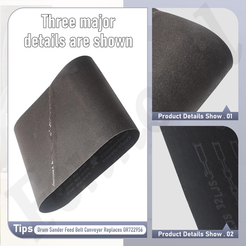 Drum Sander Feed Belt Conveyor (16-1/4" wide x 43-1/2") circumference