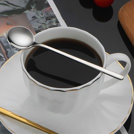 Cucharas para Cafe 10 Piezas, Cucharas Cafeteras de Acero Inoxidable Café, Cuchara de Postre Azúcar