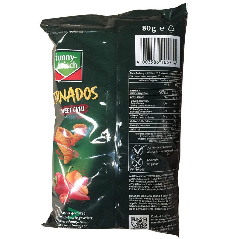 Funny Fresh Cornados Sweet Chili Crispy Corn Snack Pack of