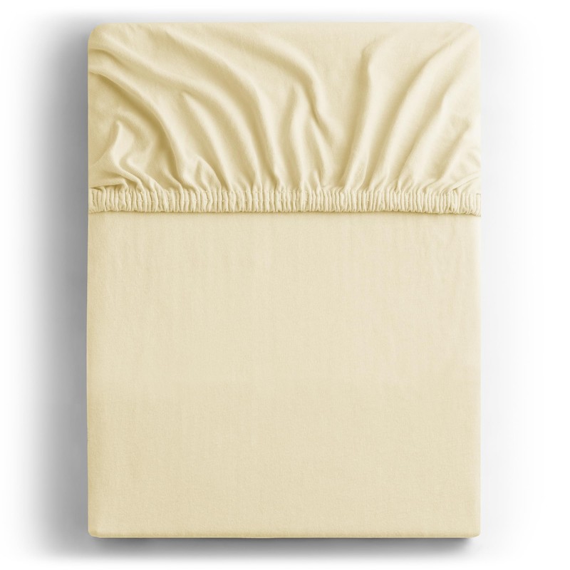 DecoKing Fitted Sheet Double Cotton Jersey Boxspring, Amber Collection, 120x200-140x200