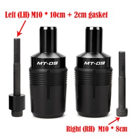 ZYAKOMO Compatible with 2025 MT09 2024 MT 09 2023 MT09 SP 2022 2021 MT-09 TRACER 9 GT FZ09 CNC Motorcycle Frame Sliders Crash Protector Pad Falling Protection (Black)