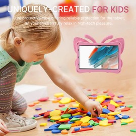 Simicoo T-Mobile REVVL Tab 2 5G Tablet 10.1 inch 2025 Cute Butterfly Case with Stand for Kids Girl Light Weight EVA Rugged Shockproof Full Cover Kids Friendly Kid Pro Tablet Cover for REVVL Tab2 Pink