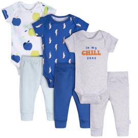 Onesies Brand Unisex Baby 3 Outfit Bundle Mix Match Newborn to 12m Pants Set, Chill Zone, Newborn