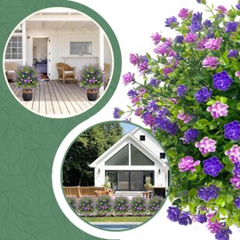 2 Pack 23" Artificial Topiary Ball Trees with Ground Spikes, UV Resistant Fake Boxwood Shrubs for Outdoors, Realistic Faux Plants Bushes for Garden Porch Yard Patio Decor