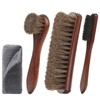 Professional Horse Hair Shoe Brush Kit, 4-Piece Leather Care Cleaning