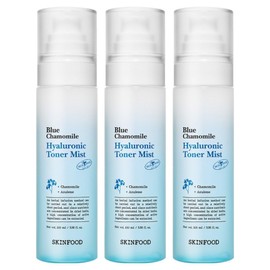 Skinfood Blue Chamomile Hyaluronic Toner Mist, 100ml, 3 pieces / 스킨푸드 블루 캐모마일 히알루로닉 토너 미스트, 100ml, 3개