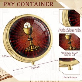 Pyx for Communion Host Catholic Gold Fish,Holy Grail