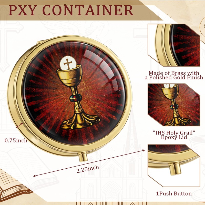 Pyx for Communion Host Catholic Gold Fish,Holy Grail