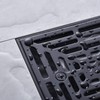 RANDOM 4 Inch Black Shower Drain Square with Adjustable PVC