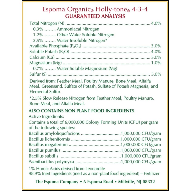 Espoma Organic Holly-Tone 4-3-4 Natural & Organic Evergreen & Azalea