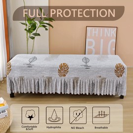 Buenanir Dining Bench Cover Stretch Piano Bench Slipcover Skirt Design Bench Cover for Dining Room Kitchen Bench Seat Covers Shoe Bench Covers Protector Bench Covers for Bedroom Living Room #5