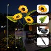2-Pack Solar Powered Sunflower Garden Lights, LED Outdoor Decor Solar