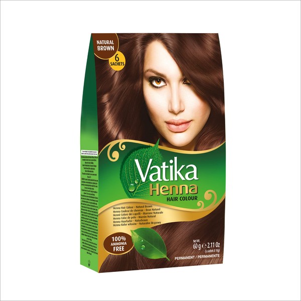 Vatika naturals Henna Hair Color - Natural Brown [Pack of 3]