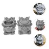 Levemolo 2pcs Mini Lion Statue Sturdy Decorative Lion Figurine Chinese