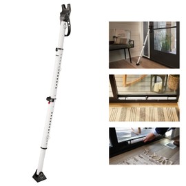 Master Lock Sliding Door Stopper and Door Security Bar, Adjustable for Hinged and Sliding Doors, Compact Enough to Travel for Hotel Security, White, 270EC