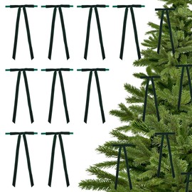 LiBongTa 5'' Green Bow Ribbon Velvet Long Tail Bow, Dark Green Christmas Bow, Bow for Gift Wrapping, Christmas Tree, Wreath, Easy Bow Ribbon for Decorative, Party Favor, DIY Crafts-24 Counts