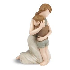 Hensonever Mother and Son Figurine Sculpture, The Greatest Bond Mom and Child Statue, Sculpted Hand-Painted Figure Love My Son Gift for Mother’s Day Anniversary Birthday