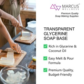 Marcus Wellness Transparent Melt & Pour Glycerine Soap Base | Sulphate Free | Paraben Free (Sample Pack 300gm)