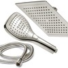 DreamSpa Ultra-Luxury 9" Rainfall Shower Head/Handheld Combo. Convenient Push-Button Flow