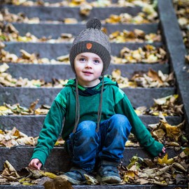 Somaler Toddler Baby Boy Winter Beanie Hat Infant Kids Warm Fleece Lined Earflap Knit Fur Pom Pom Hat Snow Cap