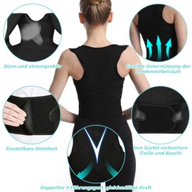 Posture Corrector for Men and Women, Back Straightener, Back Support Belt, Comfortable and Breathable, Shoulder Strap, Posture Corrector to Support Neck, Back Shoulder, (Waist 82-90 cm)