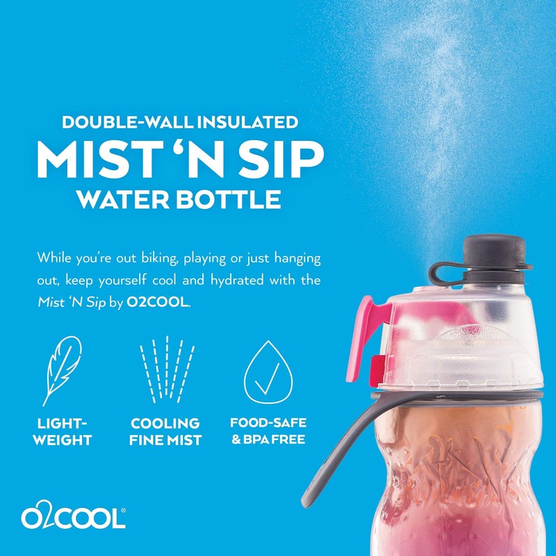 O2COOL ArcticSqueeze Insulated Mist 'N Sip Water Bottle | BPA