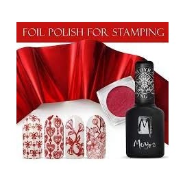 Moyra FOIL POLISH FOR STAMPING *UNIQUE POLISH TO STAMP WITH METAL FOIL (RED) 10ML