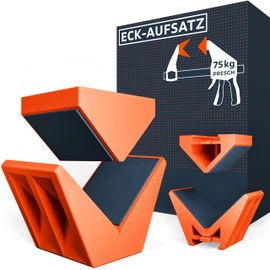 Presch Corner Attachment for One-Handed Clamps Pack of 2 - Compatible with PRESCH 75 kg Clamping Force Clamps - Angle Attachment, Corner Jaws for 90° Fixations - Robust Fibreglass Housing for Durable