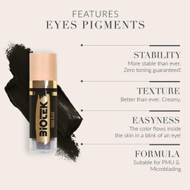 Biotek Eyes Pigment for Permanent Makeup - Warm Black Color for Eyes and Eyliner - Made in Italy - More Than Ever - Warm Black 0,61 fl.oz.