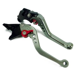 HONDA Aluminum Short Brake Clutch Lever, 6 Levels Adjustment, Fits CB400SF, Rebble 250 / 500, NC700S/X, etc. H01 Gray (Red)