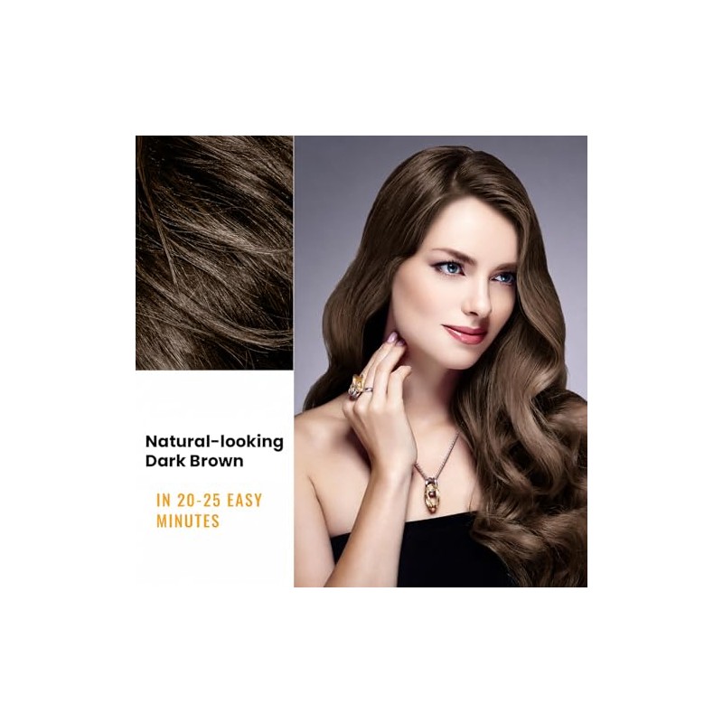 KINGMING- Champú para teñir el cabello castaño oscuro 3 en