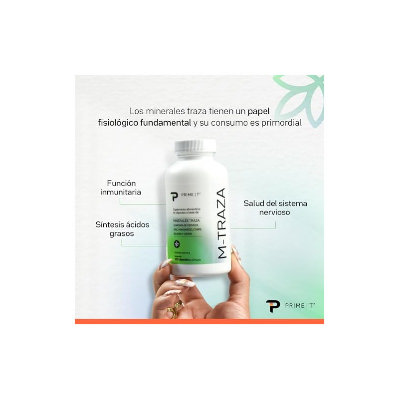 Primetech Nutrition Minerales Traza 100 Cáps Cobre Cromo Manganeso Selenio