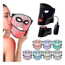 Máscara Belleza Terapia Facial Luz Led De 7 Colores Carga                                                                                             