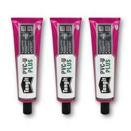 Tangit PVC-U Plus Glue for Gas and Drinking Water Pipes Pressure Pipes and Pressureless Pipes (125 g/3 Pieces)