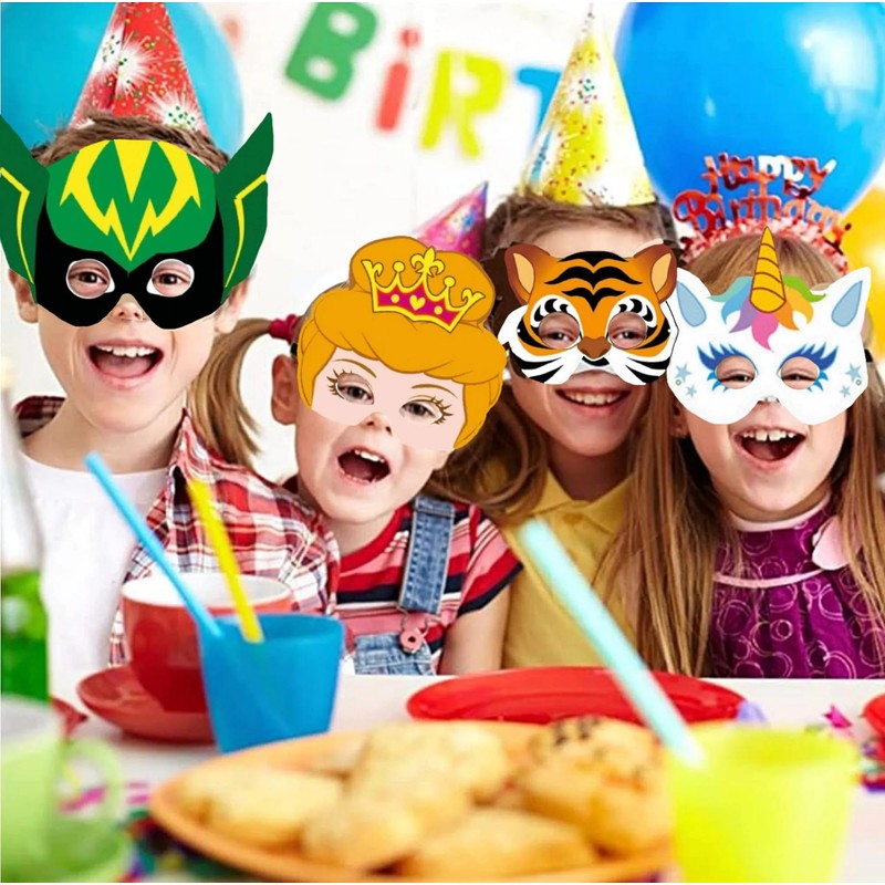 MustBeBonkers Cardboard Face Masks (Woodland, 12)