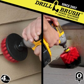 Outdoor Cleaning Supplies - Stiff Bristle Scrubber Kit for Home Use - Concrete, and Brick Scrubbing Tools - Headstone Restoration Brush Kit - Outdoor Grout and Siding Cleaning Brushes - Stiff Brushes