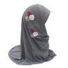 Girls Hijab Scarf Muslim Khimar Hijab with Six Flowers Arab