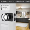 newliplace Black Passage Door Knobs Interior, Crystal Glass Door Knobs