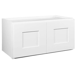 Brookings Shaker Unassembled Bridge Wall Kitchen Cabinet W2412, 24 W x 12 D x 12 H, Painted White with Sherwin Williams®, Solid Wood – Design House, 543264