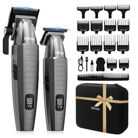 Ufree Professional Hair Clippers for Men with Bag, Mens Clippers and Trimmers Set, Barber Clippers Set, Electric Beard Trimmer, Gifts for Men, Gray