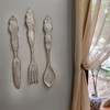 Zeckos Galvanized Grey Metal Fork, Spoon, and Knife Farmhouse Kitchen