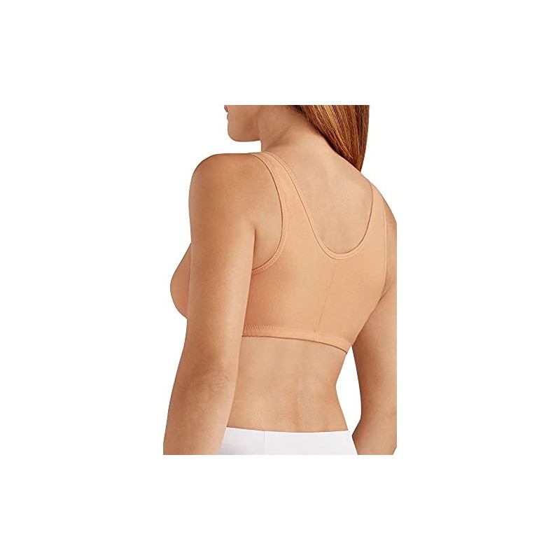 AMOENA Women's Frances Front-Closure Leisure Bra Nude, Large DD/E