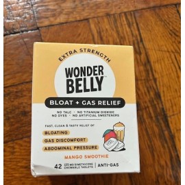 Wonderbelly Wonder Belly Bloat + Gas Relief Mango Smoothie 42 Chewable Tablets Exp 4/26
