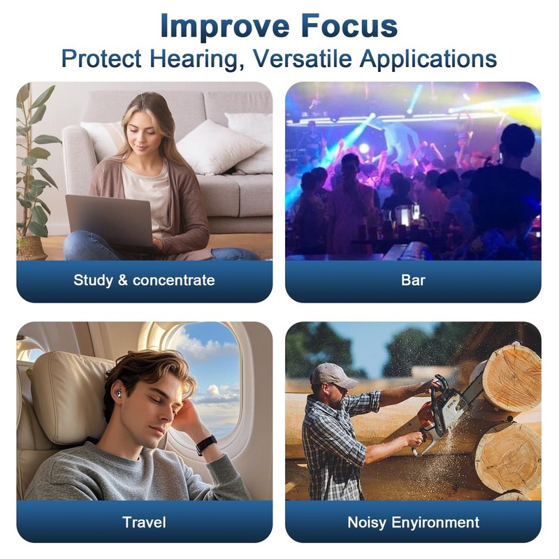Ear Plugs for Sleep Noise Cancelling 45dB, Ultra Comfy Reusable